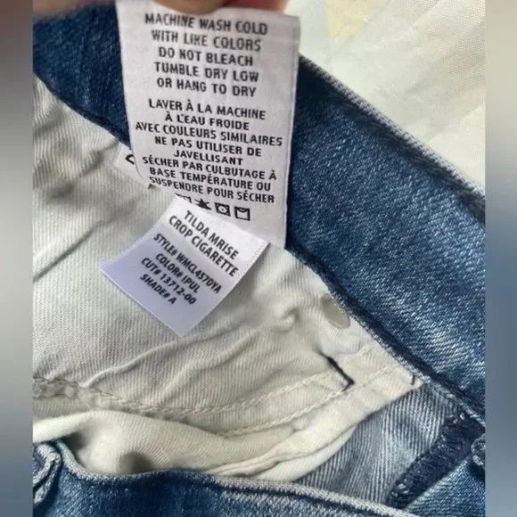 Hudson Tilda Midrise Crop Cigarette Jean with Side Seam Detail Size 27